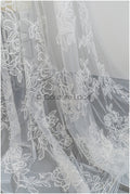 Magnolien Spitzenstoff Off-White/ bestickte Blütenspitze/ Hochzeitskleid Spitze/ weicher Magnolien Spitzenstoff/ Braut Spitzenstoff// L21-045