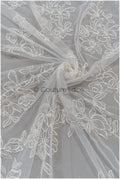 Magnolien Spitzenstoff Off-White/ bestickte Blütenspitze/ Hochzeitskleid Spitze/ weicher Magnolien Spitzenstoff/ Braut Spitzenstoff// L21-045