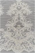 Schwerer Perlen Spitzenstoff für Hochzeitskleider/ Braut Spitzenstoff Off-White/ Hochzeitskleid Spitze mit Perlen/ Brautspitze// L21-047N