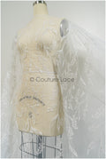 Maiglöckchen Spitzenstoff Off-White/ gestickte Braut Spitze/ zarte Maiglöckchen Spitze/ Brautspitze Stoff// L21-077