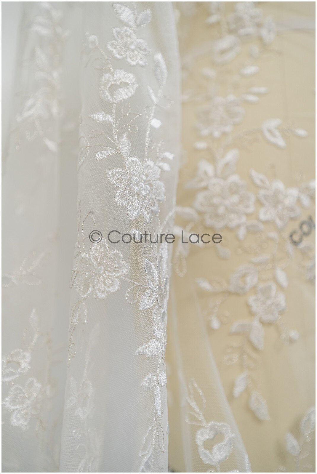 Romantischer Frühlingsblumen Spitzenstoff/ bestickte florale Spitze/ Braut Spitzenstoff// L21-109N