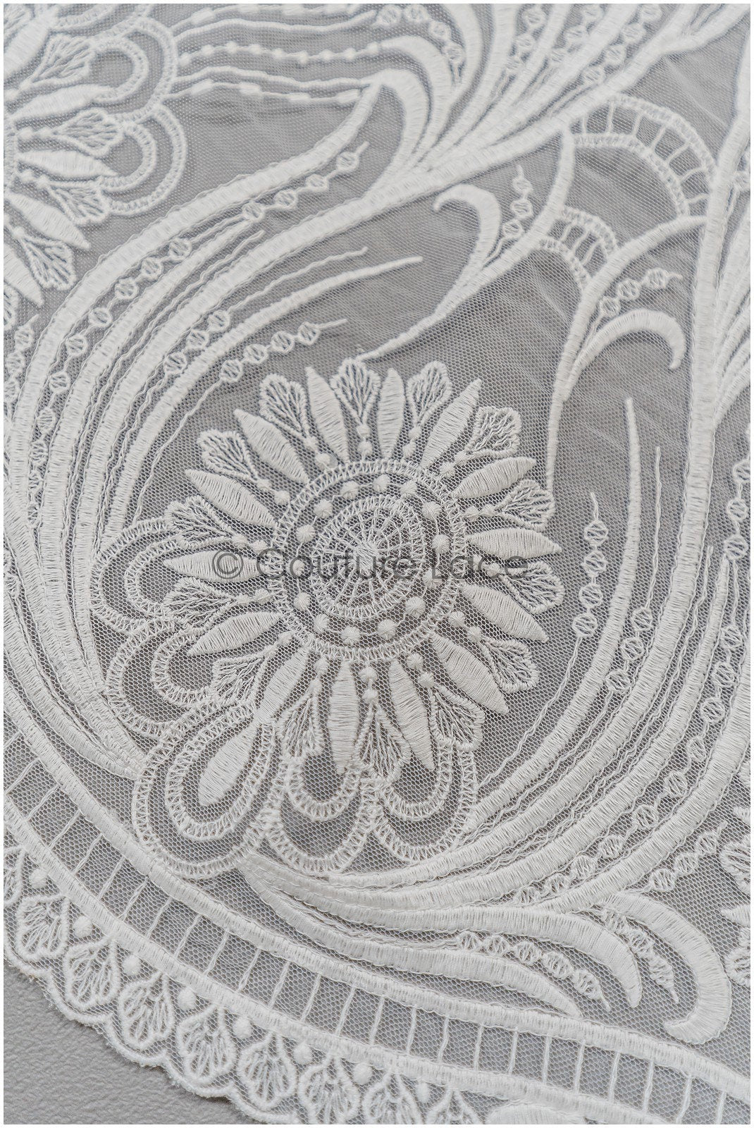 1.3yds Boho lace fabric off-white/ cotton bridal lace fabric/ boho wedding dress lace/ vintage bridal lace// L21-196N