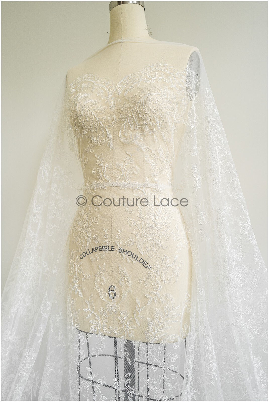 Romantischer Braut Spitzenstoff Off-White/ florale Spitze/ Dessous Spitze/ Brautspitze// L21-412