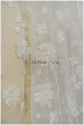 Perlen Brautspitzenstoff mit Blumen/ perlengeflochtener Spitzenstoff/ Braut Spitzenstoff mit kleinen Blumen// L21-126