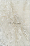 Pearl lace fabric off-white/ Pearl wedding dress lace/ Bridal lace fabric/ Pearl lace// L21-132N
