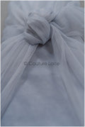 Grey Blue - 160cm wide very soft tulle fabric for bridal veils and wedding dresses/ soft mesh fabric// R-151-56