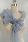 Grey Blue - 160cm wide very soft tulle fabric for bridal veils and wedding dresses/ soft mesh fabric// R-151-56