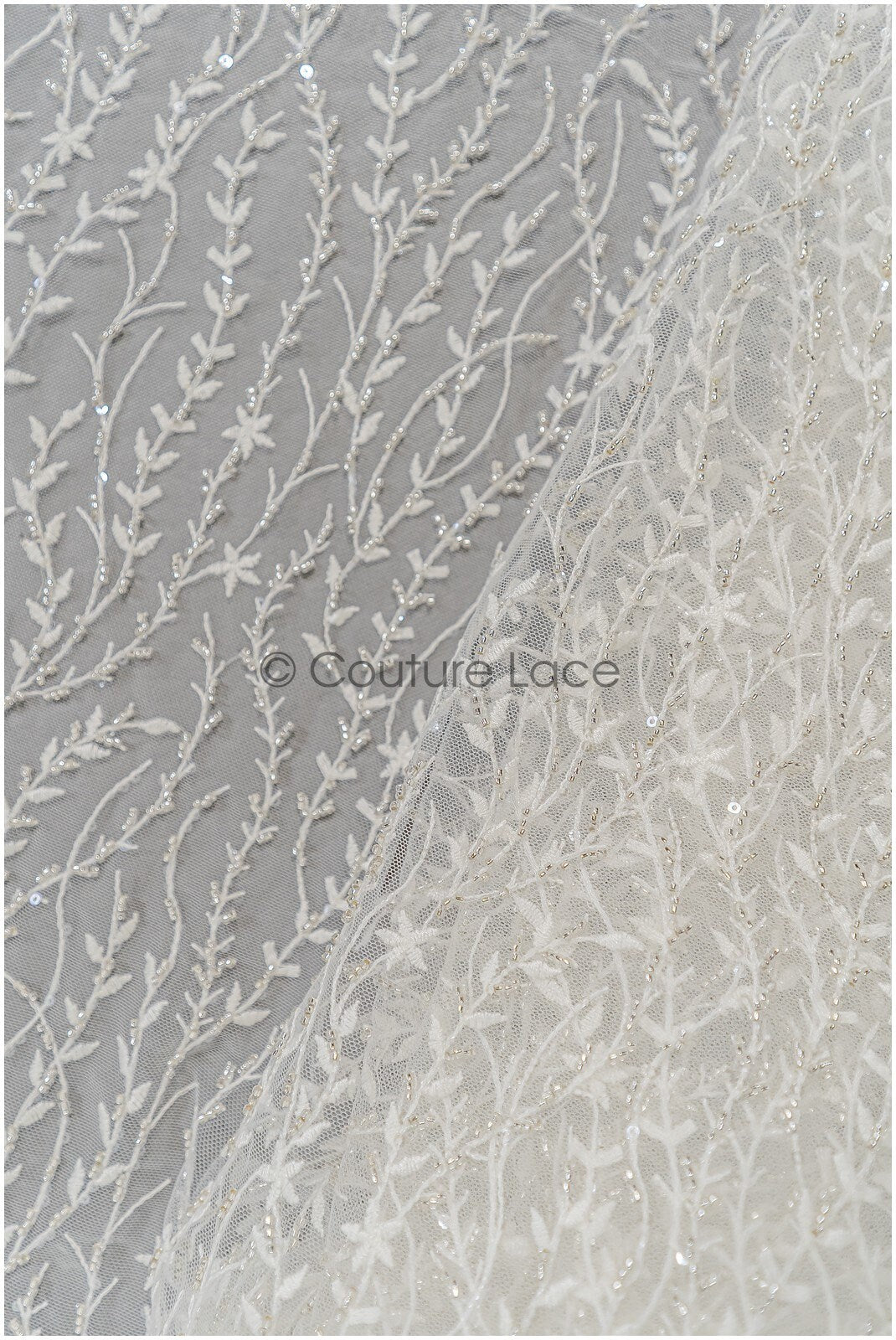 Perlen Spitzenstoff Off-White Silber/ Brautspitze mit Perlen/ Hochzeitskleid Spitze mit Perlen & Pailletten/ Perlenblütenspitze/ glänzende Spitze// L21-301OS
