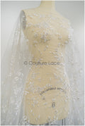 Romantischer Frühlingsblumen Spitzenstoff/ bestickte florale Spitze/ Braut Spitzenstoff// L21-109N