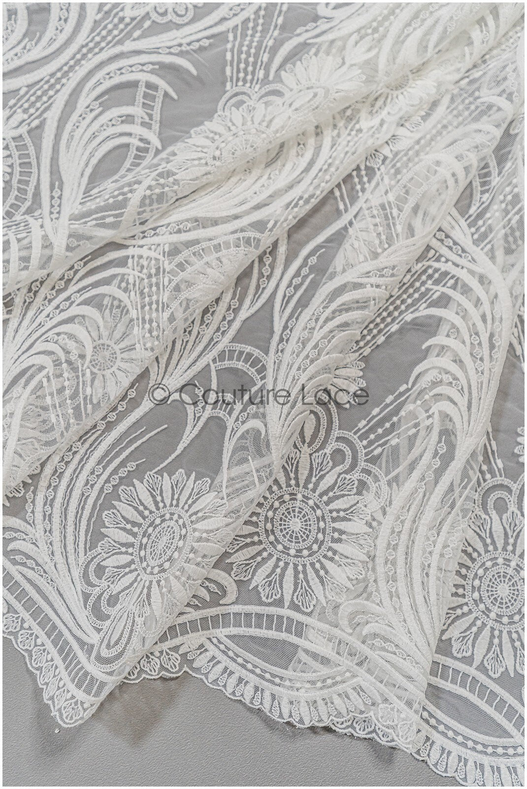 1.3yds Boho lace fabric off-white/ cotton bridal lace fabric/ boho wedding dress lace/ vintage bridal lace// L21-196N