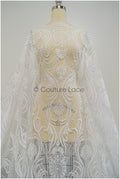 1.3yds Boho lace fabric off-white/ cotton bridal lace fabric/ boho wedding dress lace/ vintage bridal lace// L21-196N