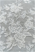 Floral lace fabric, rose bridal lace, flower bridal lace, flower blossom lace, bridal flower lace, spring flower lace// L21-098N