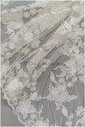 3D Blumen Spitze Off-White/ Braut Spitzen Stoff mit 3D Blumen/ weiche romantische Spitze/ Braut Spitzen Stoff mit Perlen// L21-171B