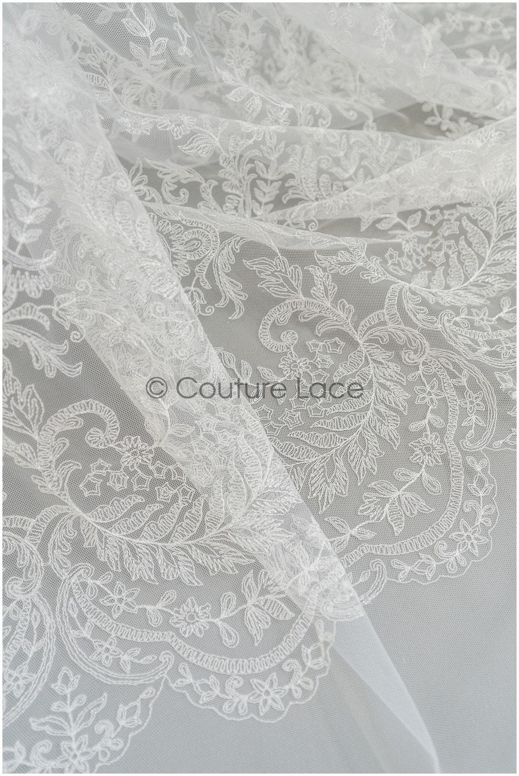 Romantischer Braut Spitzenstoff Off-White/ florale Spitze/ Dessous Spitze/ Brautspitze// L21-412