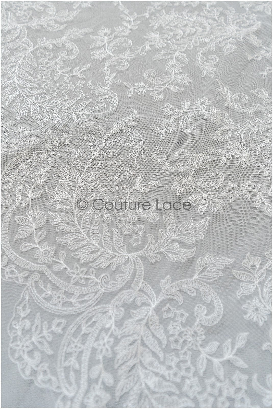Romantischer Braut Spitzenstoff Off-White/ florale Spitze/ Dessous Spitze/ Brautspitze// L21-412