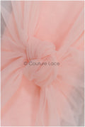 Bright Coral - 160cm wide very soft tulle fabric for bridal veils and wedding dresses/ soft mesh fabric// R-147-24 