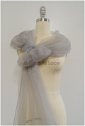 Steel grey - 160cm wide very soft tulle fabric for bridal veils and wedding dresses/ soft mesh fabric//  R-149-52 