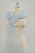 Light blue - 160cm wide very soft tulle fabric for bridal veils and wedding dresses/ soft mesh fabric// R-153-61