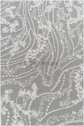 Perlen gestreifter gewellter Spitzenstoff/ Brautspitze Off-White/ Hochzeitskleid Spitze mit Perlen & Pailletten/ Braut Spitzenstoff// L19-309