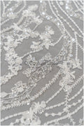 Perlen gestreifter gewellter Spitzenstoff/ Brautspitze Off-White/ Hochzeitskleid Spitze mit Perlen & Pailletten/ Braut Spitzenstoff// L19-309