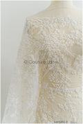 Pearl lace fabric/ Couture lace fabric/ Bridal lace fabric/ Pearl beaded lace// L21-194B