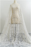 Pearl lace fabric/ Couture lace fabric/ Bridal lace fabric/ Pearl beaded lace// L21-194B