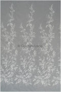 Romantischer floraler Spitzenstoff/ Braut Spitzenstoff Off-White/ Hochzeit Spitze mit Pailletten// L21-082B
