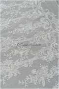 Romantische Braut Spitze Off-White/ Blumen Spitze/ Hochzeitskleid Spitenstoff/ Brautsptze// L21-085B