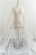 Weiche Braut Spitze Off-White/ Orientalische Braut Spitze/ Boho Spitzenstoff für Brautkleid// L21-044B