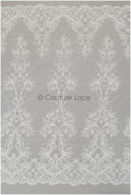 Weicher Braut Spitzenstoff Off-White/ royaler Spitzenstoff für Brautkleid/ Ornament Spitzenstoff// L21-073