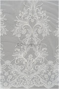 Weicher Braut Spitzenstoff Off-White/ royaler Spitzenstoff für Brautkleid/ Ornament Spitzenstoff// L21-073
