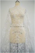 Weicher Braut Spitzenstoff Off-White/ royaler Spitzenstoff für Brautkleid/ Ornament Spitzenstoff// L21-073