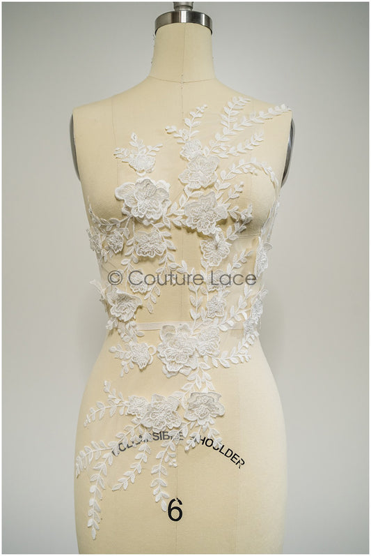 3D Blume Spitzen Applikation, 3D Blumen Applikation, Lace Blumen Applikation, Spitzen Applikation, 3D Brautkleid Spitzen Applikation, Braut Lacepatch// A21-250