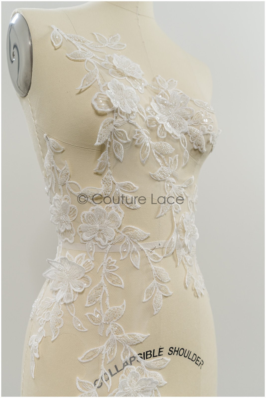 3D Blume Spitzen Applikation, 3D Blumen Applikation, Lace Blumen Applikation, Spitzen Applikation, 3D Brautkleid Spitzen Applikation, Braut Lacepatch// A21-238