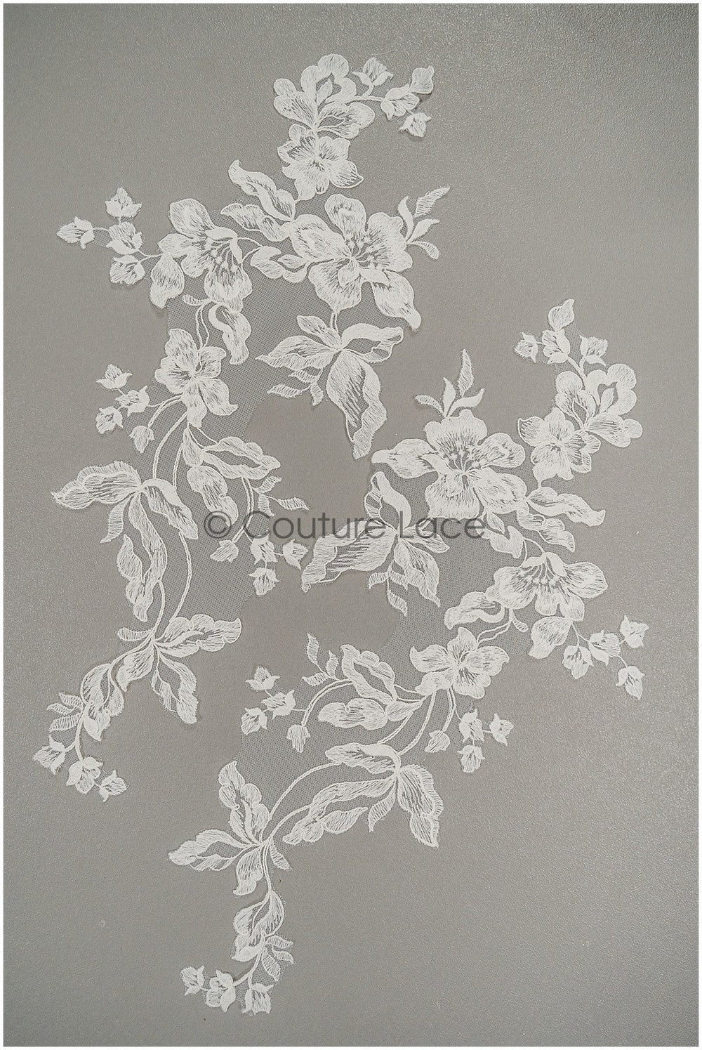 Floral lace appliques for bridal dress, floral lace patches, embroidered lace appliques, corded lace appliques off-white// A21-241