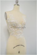 Floral lace applique for wedding dress, floral lace patch, embroidered lace applique, bridal applique// A21-225