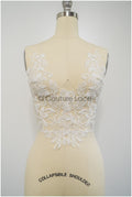 Floral lace applique for wedding dress, floral lace patch, embroidered lace applique, bridal applique// A21-225