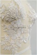 Perlen Applikation für Brautkleid, Blumenspitze Aufnäher, bestickte Spitzenapplikation, Brautapplikation// A21-227