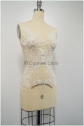 Perlen Applikation für Brautkleid, Blumenspitze Aufnäher, bestickte Spitzenapplikation, Brautapplikation// A21-224