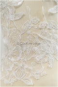 Floral lace appliques for bridal dress, floral lace patches, embroidered lace appliques, corded lace appliques off-white// A21-219