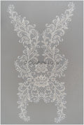 Perlen Applikation für Brautkleid, Blumenspitze Aufnäher, bestickte Spitzenapplikation, Brautapplikation// A21-196