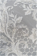 Perlen Applikation für Brautkleid, Blumenspitze Aufnäher, bestickte Spitzenapplikation, Brautapplikation// A21-196