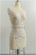 Floral lace applique for wedding dress, floral lace patch, embroidered lace applique, bridal applique// A21-202