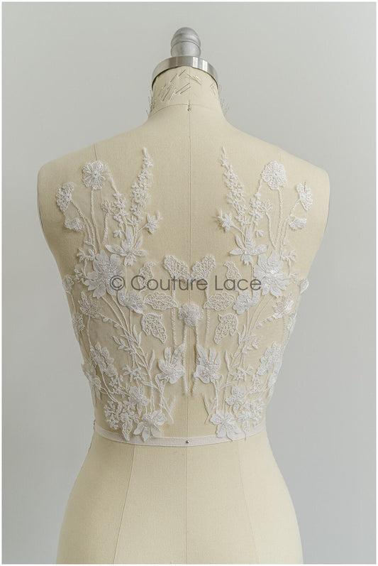 super weiche Wildblumen Spitzen Applikation für Brautkleid, BlumenSpitze Patches, bestickte Spitzen Applikation, Braut Applikation// A21-205