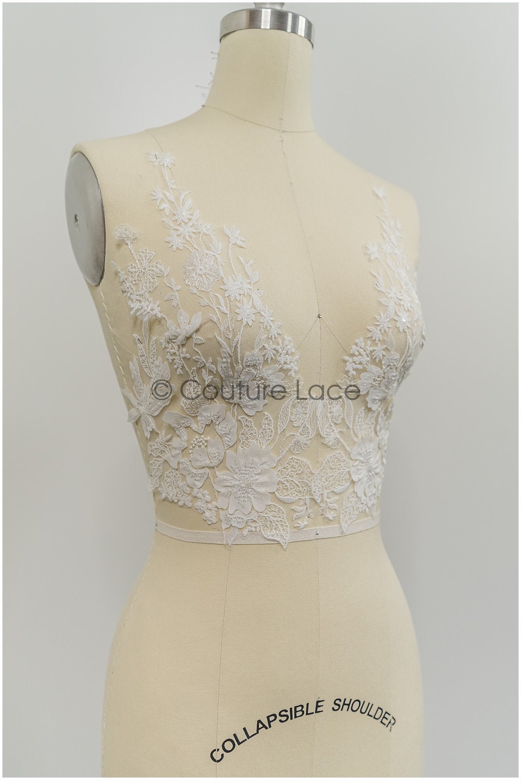 Super soft wildflower lace applique for wedding dress, floral lace patches, embroidered lace applique, bridal applique// A21-206