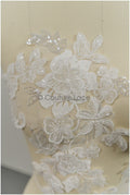 3D Blumen Spitzen Applikation, 3D Blumen Applikation, SpitzenBlume Applikation, Spitzen Applikation, 3D Brautkleid Spitzen Applikation, BrautSpitze Applikation// A21-207