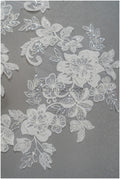 3D Blumen Spitzen Applikation, 3D Blumen Applikation, SpitzenBlume Applikation, Spitzen Applikation, 3D Brautkleid Spitzen Applikation, BrautSpitze Applikation// A21-207
