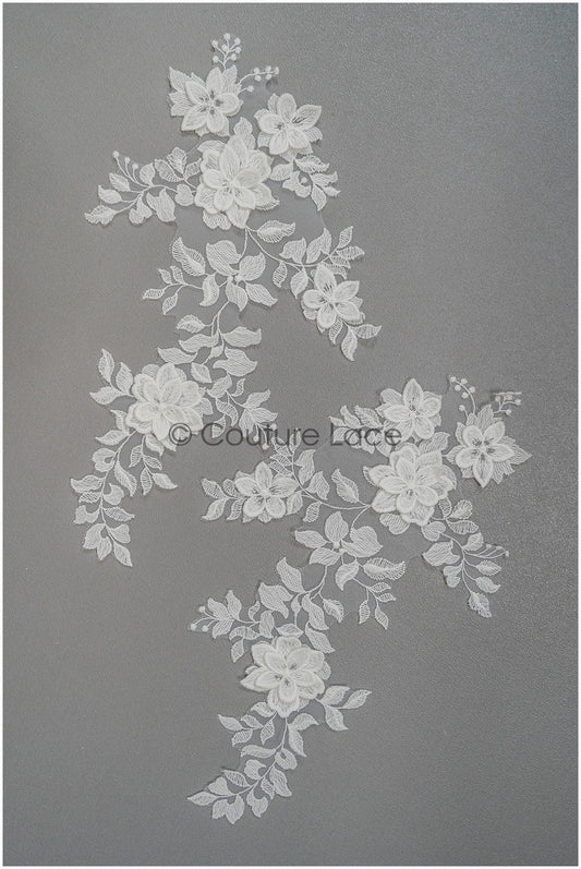 3D Blume Spitzen Applikation, 3D Blumen Applikation, Lace Blumen Applikation, Spitzen Applikation, 3D Hochzeitskleid Spitze Applikation, Braut Blumen Aufnäher// A21-209
