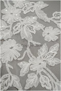 Perlen Applikationen für Brautkleid, Blumenspitzen Aufnäher, bestickte Spitzenapplikationen, kordelierte Spitzenapplikationen off-white// A21-214