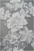 3D Blumen Spitzen Applikation, 3D Blumen Applikation, SpitzenBlume Applikation, Spitzen Applikation, 3D Brautkleid Spitzen Applikation, BrautSpitze Applikation// A21-211